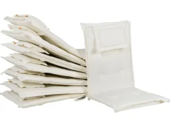 Set da pranzo da giardino 8 posti MAUI II con Ombrellone Legno d'acacia Bianco sporco