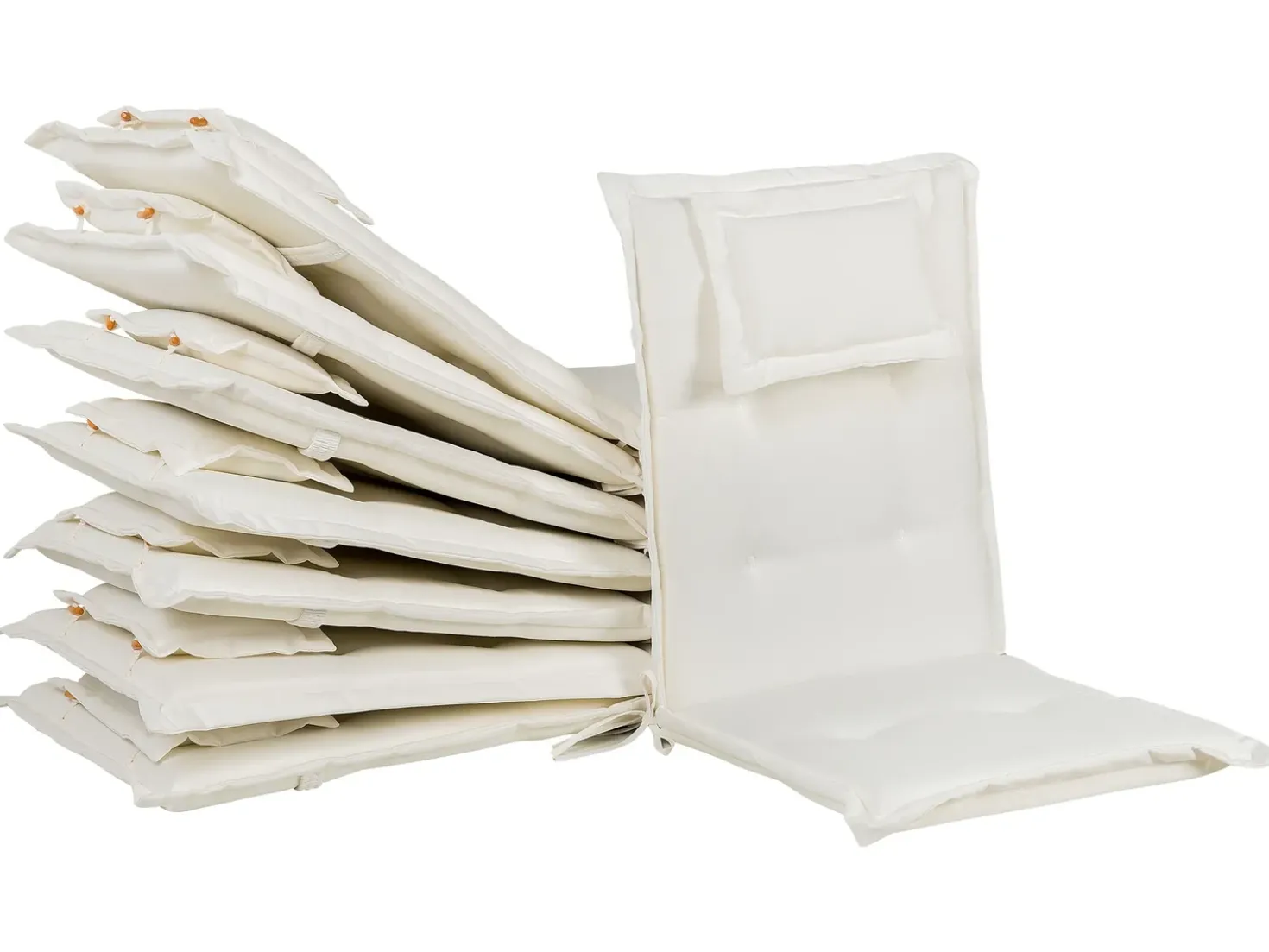 Set da pranzo da giardino 8 posti MAUI II con Ombrellone Legno d'acacia Bianco sporco