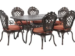 Set da pranzo da giardino 6 posti LIZZANO con cuscini Metallo Marrone scuro
