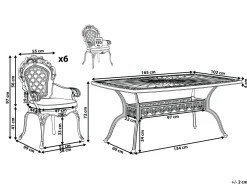 Set da pranzo da giardino 6 posti LIZZANO con cuscini Metallo Marrone scuro