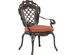 Set da pranzo da giardino 6 posti LIZZANO con cuscini Metallo Marrone scuro