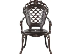 Set da pranzo da giardino 6 posti LIZZANO con cuscini Metallo Marrone scuro