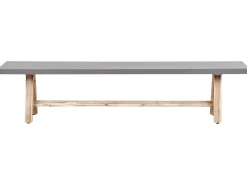 Set da pranzo da giardino con panche 6 posti TONNARE Cemento Grigio