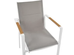 Set da pranzo da giardino 4 posti MALETTO/BUSSETO Metallo Effetto marmo Grigio