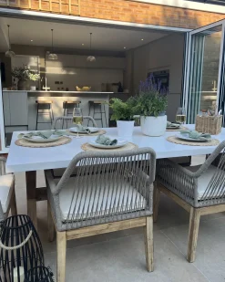 Set da pranzo da giardino 6 posti OLBIA con cuscini Beige