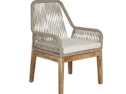 Set da pranzo da giardino 6 posti OLBIA con cuscini Beige
