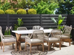 Set da pranzo da giardino 6 posti OLBIA con cuscini Beige