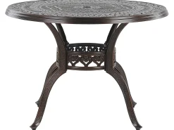 Set da pranzo da giardino 4 posti SALENTO con cuscini Metallo Marrone scuro