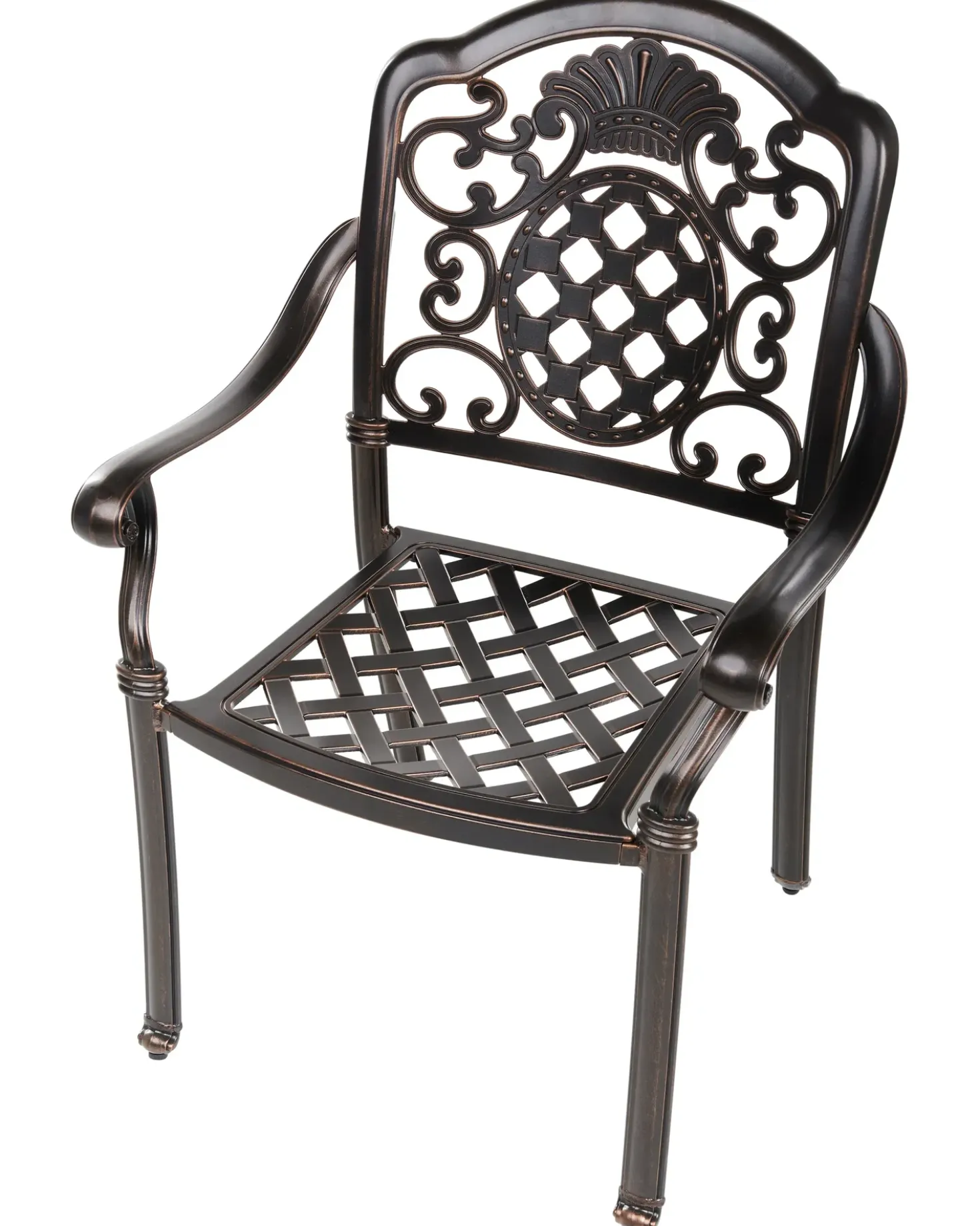 Set da pranzo da giardino 4 posti SALENTO con cuscini Metallo Marrone scuro