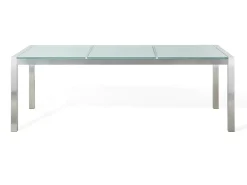 Set da pranzo da giardino 8 posti GROSSETO Vetro incrinato Trasparente/Beige