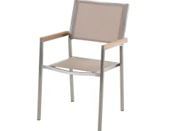 Set da pranzo da giardino 8 posti GROSSETO Vetro incrinato Trasparente/Beige