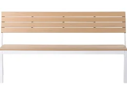 Set da pranzo da giardino con panche 6 posti COMO Beige