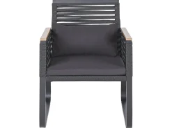 Set da pranzo da giardino 4 posti CANETTO con cuscini Metallo Nero