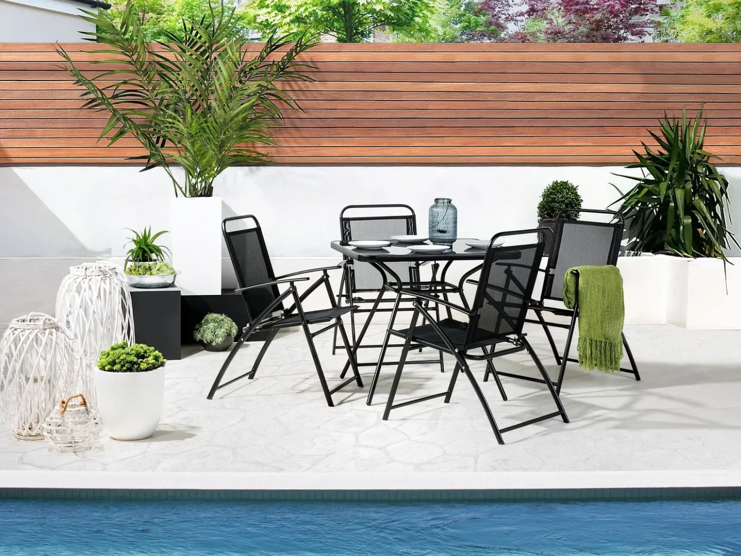Set da pranzo da giardino 6 posti LIVO Metallo Nero