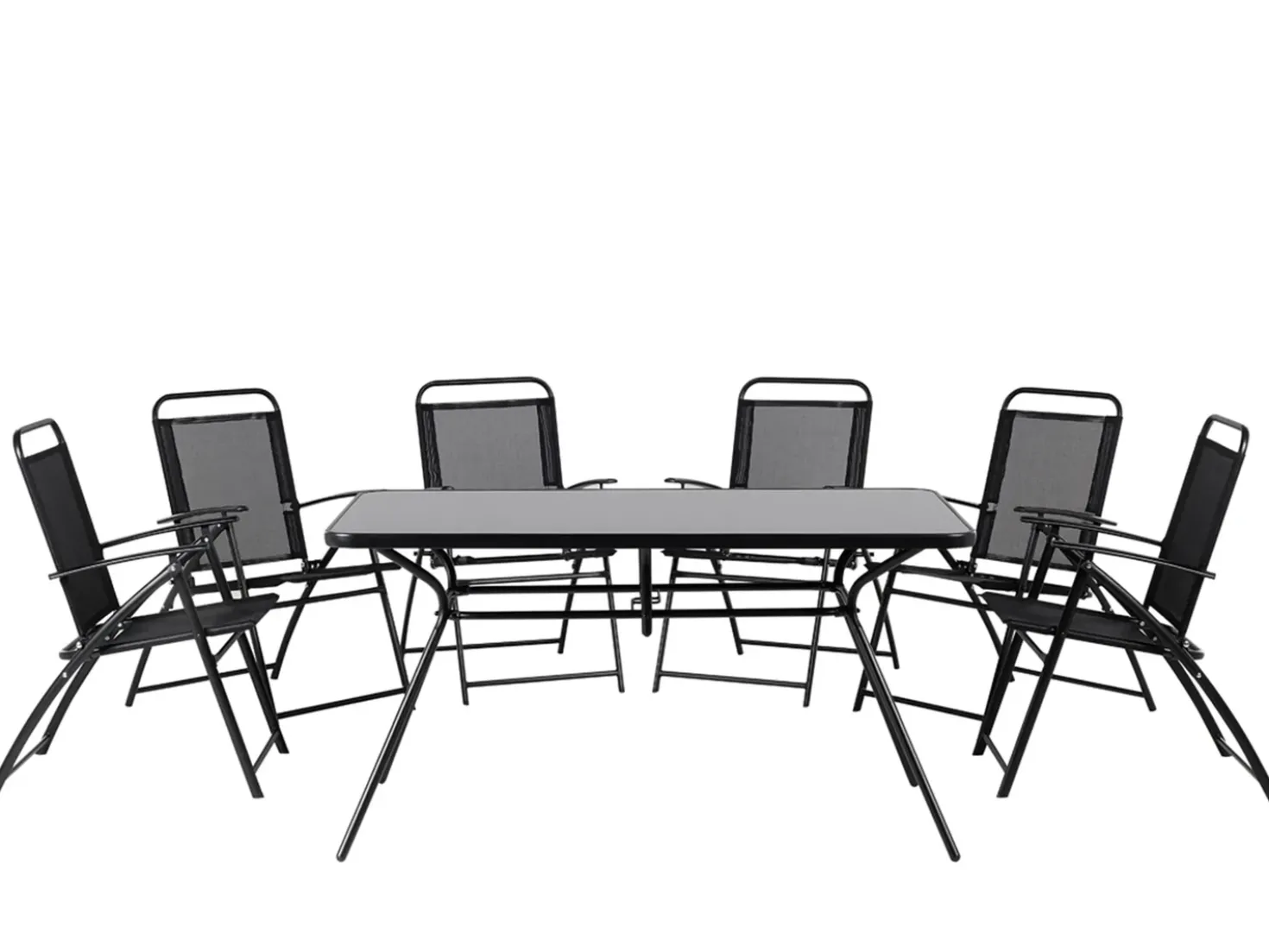 Set da pranzo da giardino 6 posti LIVO Metallo Nero