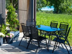 Set da pranzo da giardino 6 posti LIVO Metallo Nero