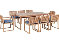 Set da pranzo da giardino 8 posti SASSARI PREMIUM Legno di acacia certificato Blu