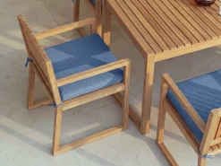 Set da pranzo da giardino 8 posti SASSARI PREMIUM Legno di acacia certificato Blu