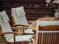 Set da pranzo da giardino 8 posti MAUI con cuscini Legno d'acacia Bianco sporco
