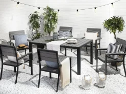Set da pranzo da giardino 6 posti COMO Grigio