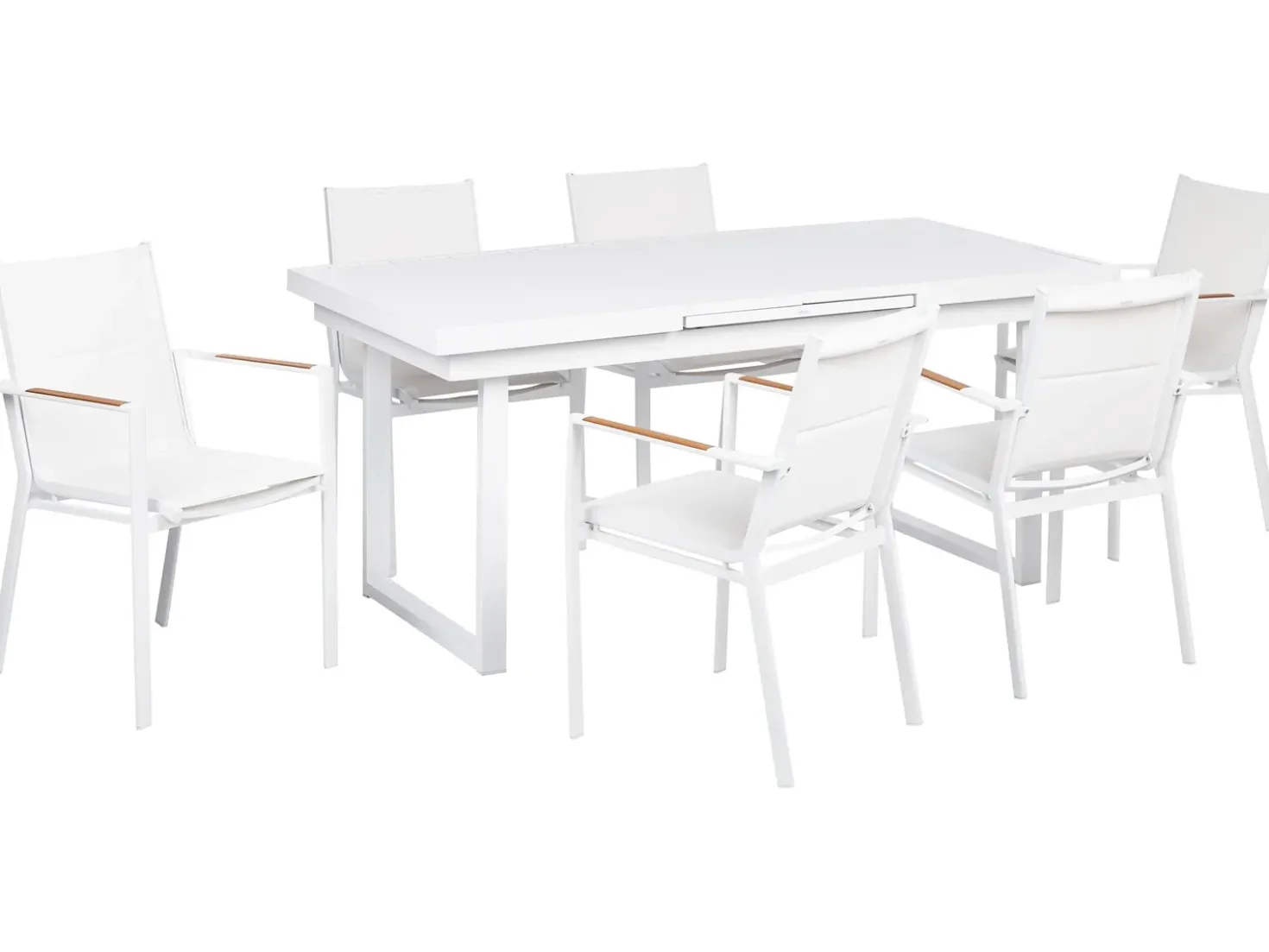 Set da pranzo da giardino 6 posti VALCANETTO/BUSSETO Metallo Bianco