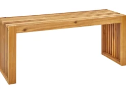 Set da pranzo da giardino con panche e sgabelli 4 posti BELLANO Legno d'acacia Marrone