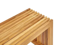 Set da pranzo da giardino con panche e sgabelli 4 posti BELLANO Legno d'acacia Marrone