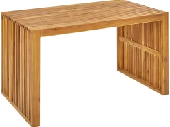 Set da pranzo da giardino con panche e sgabelli 4 posti BELLANO Legno d'acacia Marrone