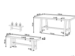 Set da pranzo da giardino 6 posti SCANIA Legno d'acacia Bianco