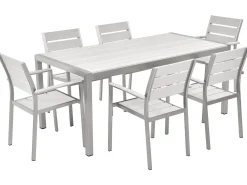 Set da pranzo da giardino 6 posti VERNIO Bianco