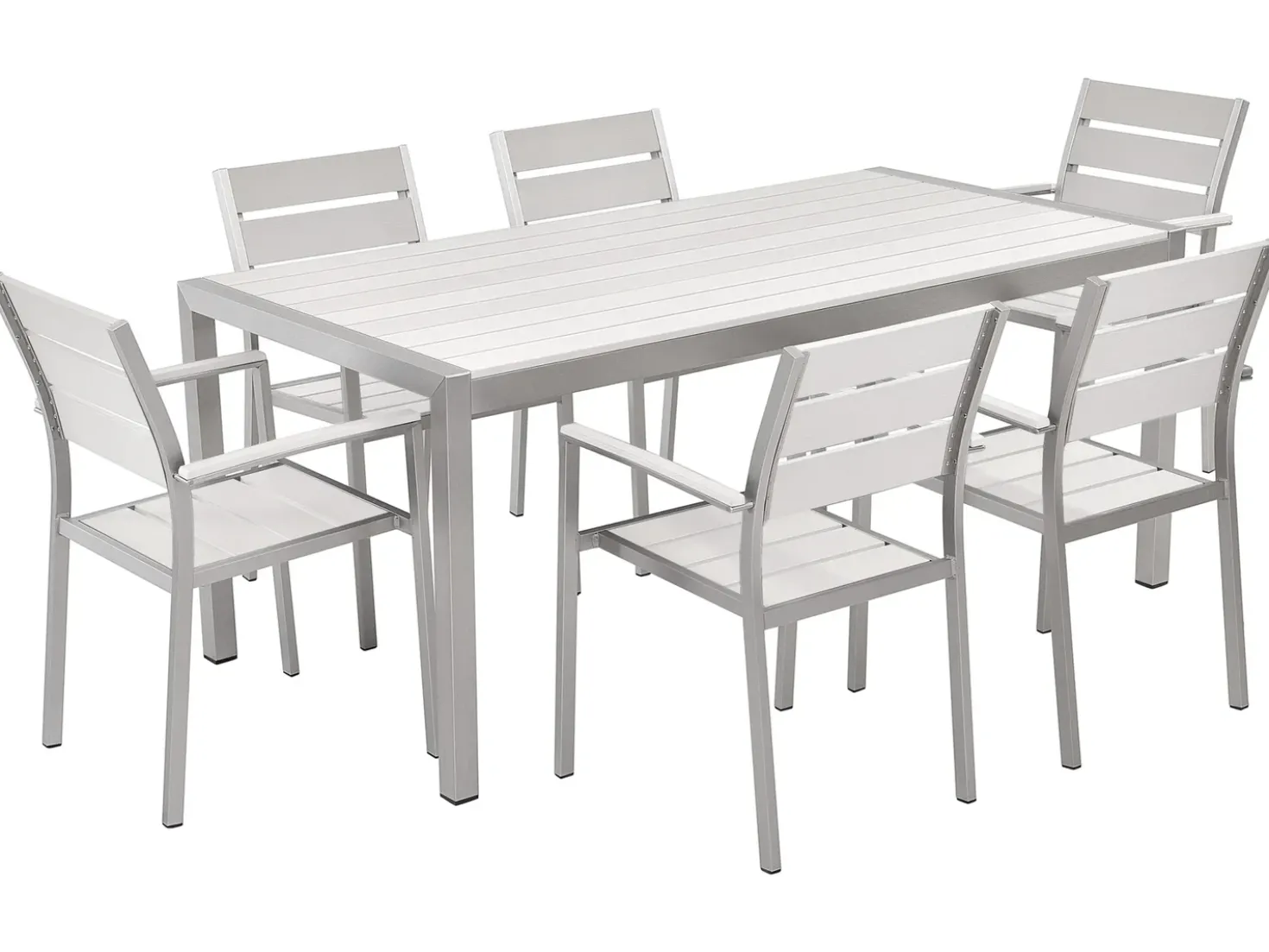 Set da pranzo da giardino 6 posti VERNIO Bianco