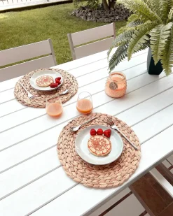 Set da pranzo da giardino 6 posti VERNIO Bianco