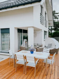 Set da pranzo da giardino 6 posti VERNIO Bianco