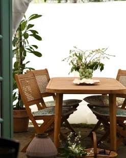 Set da pranzo da giardino 4 posti PARAGGI Legno di acacia certificato Marrone scuro