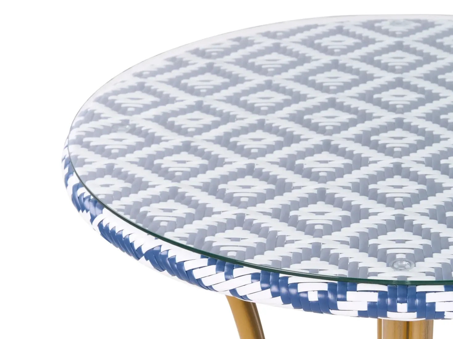 Set da pranzo da giardino 4 posti RIFREDDO Rattan sintetico (PE) Blu