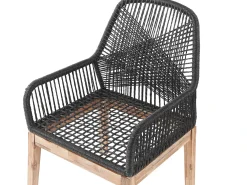 Set da pranzo da giardino 6 posti ORISTANO con cuscini Cemento Nero