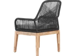 Set da pranzo da giardino 6 posti ORISTANO con cuscini Cemento Nero