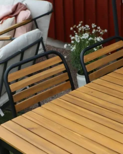 Set da pranzo da giardino 6 posti VALLESE Legno d'acacia Marrone