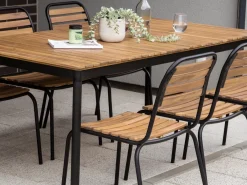 Set da pranzo da giardino 6 posti VALLESE Legno d'acacia Marrone