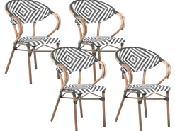 Set da pranzo da giardino 4 posti CASPRI Rattan sintetico (PE) Nero/Bianco