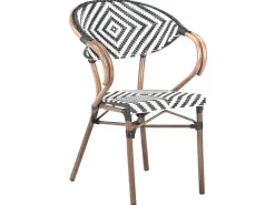 Set da pranzo da giardino 4 posti CASPRI Rattan sintetico (PE) Nero/Bianco