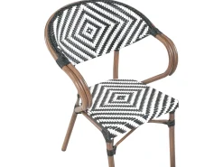 Set da pranzo da giardino 4 posti CASPRI Rattan sintetico (PE) Nero/Bianco