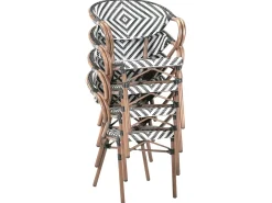 Set da pranzo da giardino 4 posti CASPRI Rattan sintetico (PE) Nero/Bianco