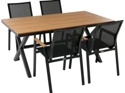 Set da pranzo da giardino 4 posti TIANO Metallo Nero