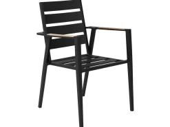 Set da pranzo da giardino 4 posti OLMETTO/TAVIANO con cuscini Metallo Nero