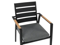 Set da pranzo da giardino 4 posti OLMETTO/TAVIANO con cuscini Metallo Nero