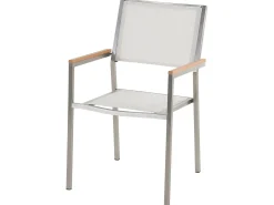 Set da pranzo da giardino 8 posti GROSSETO Piastra tripla Granito fiammato Nero/Bianco