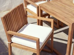 Set da pranzo da giardino 8 posti SASSARI II PREMIUM Legno di acacia certificato Bianco sporco