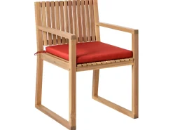 Set da pranzo da giardino 8 posti SASSARI PREMIUM con cuscini Legno di acacia certificato Rosso