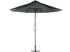 Set da pranzo da giardino 6 posti AMANTEA con Ombrellone Legno d'acacia Grigio
